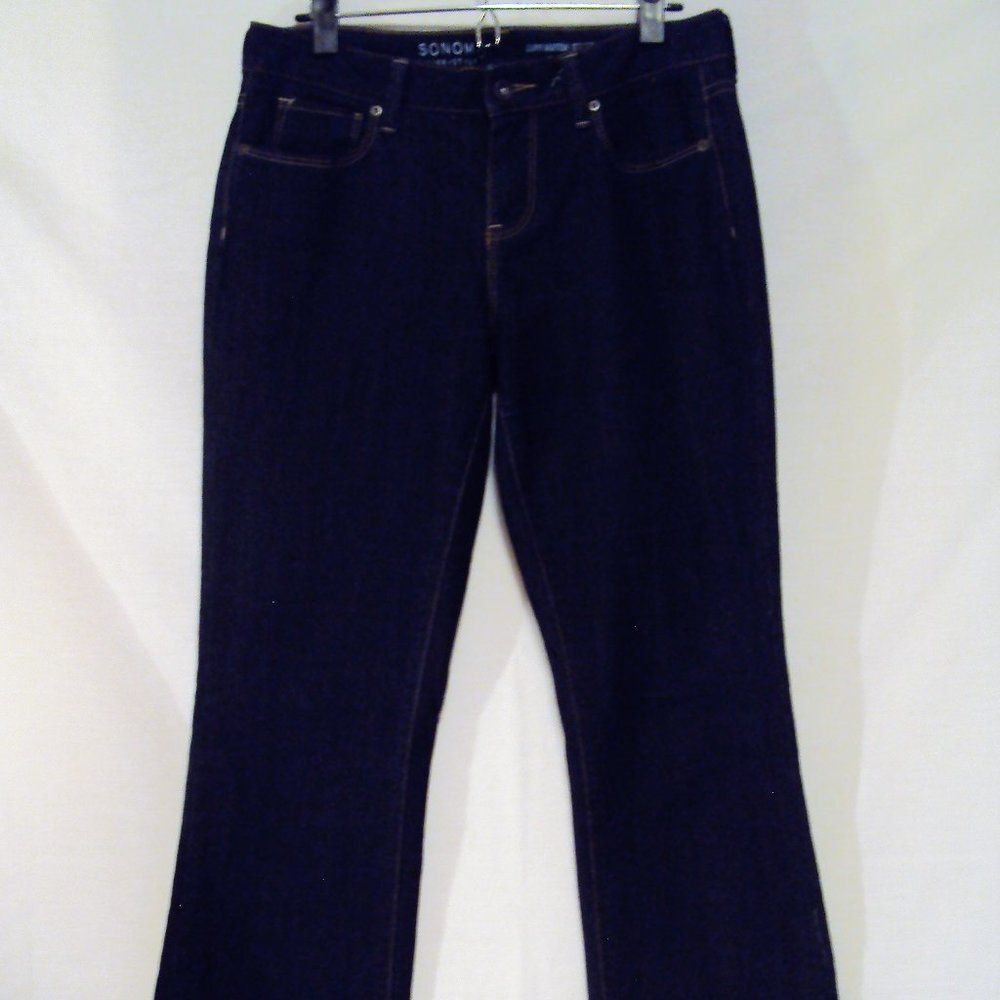 Sonoma Jeans Womens 6 Bootcut Curvy Mid-Rise Dark Wash Casual Western Cowgirl